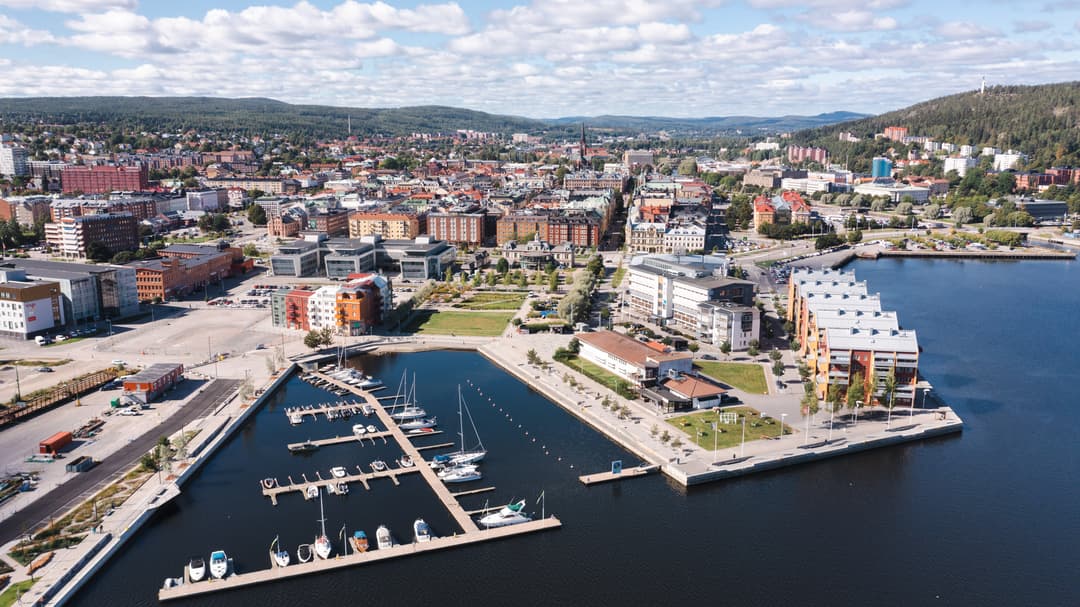 Drönarbild, Sundsvalls stad