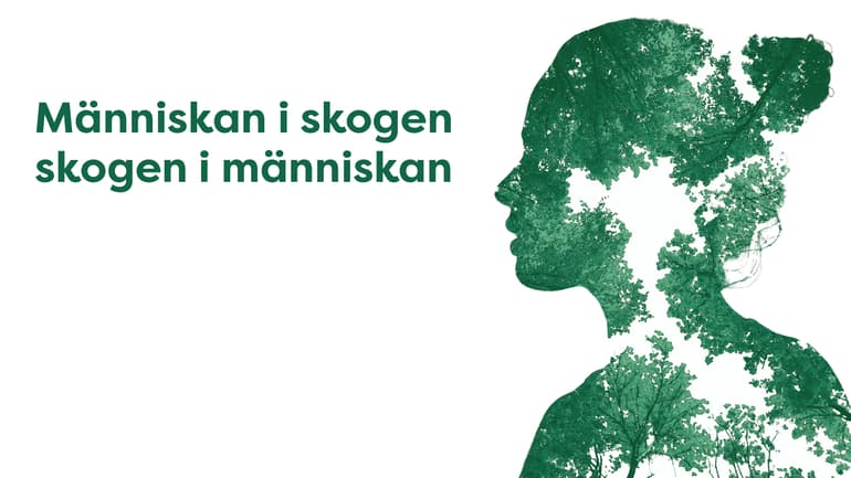 Siluett av ansikte i profil, fylld av träd