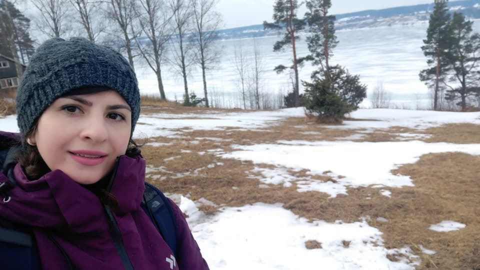Mastersstudenten Parisa Setoodegan på studiebesök vid S:t Olavsleden