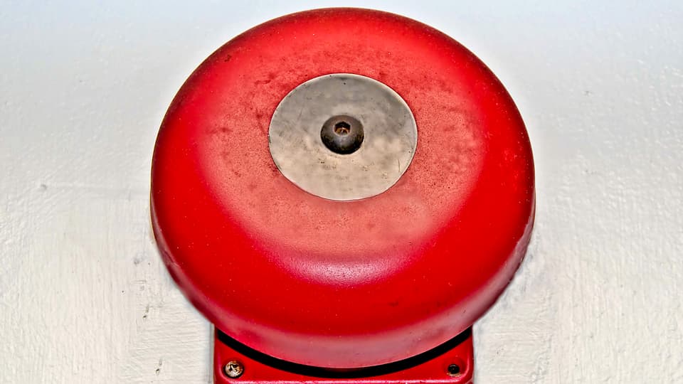 Rött brandalarm