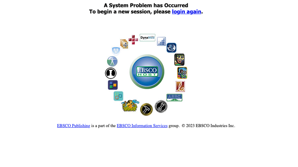Ebsco session time out