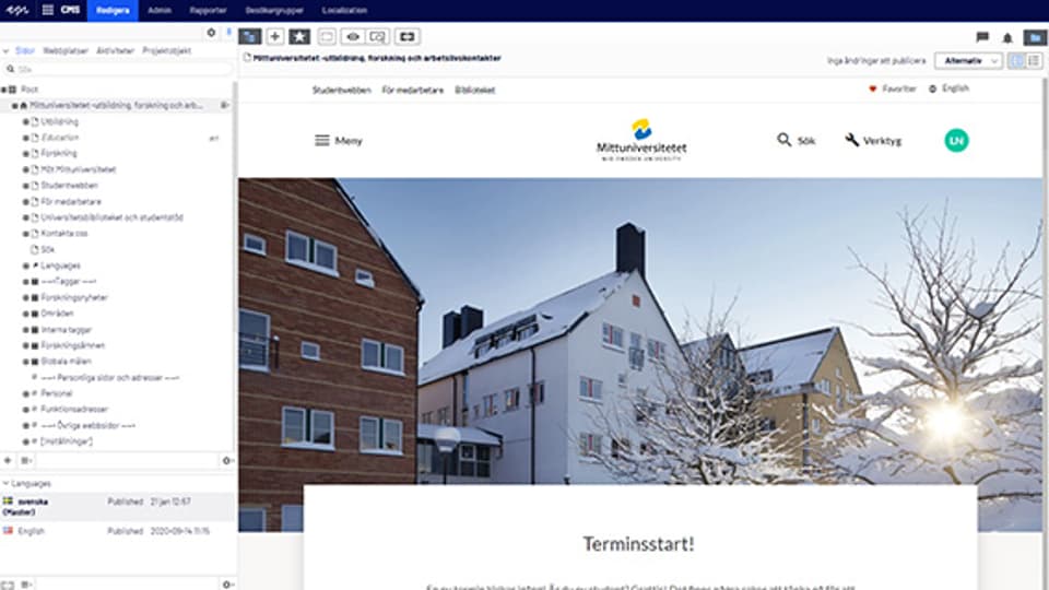 Trädstrukturen i Episerver