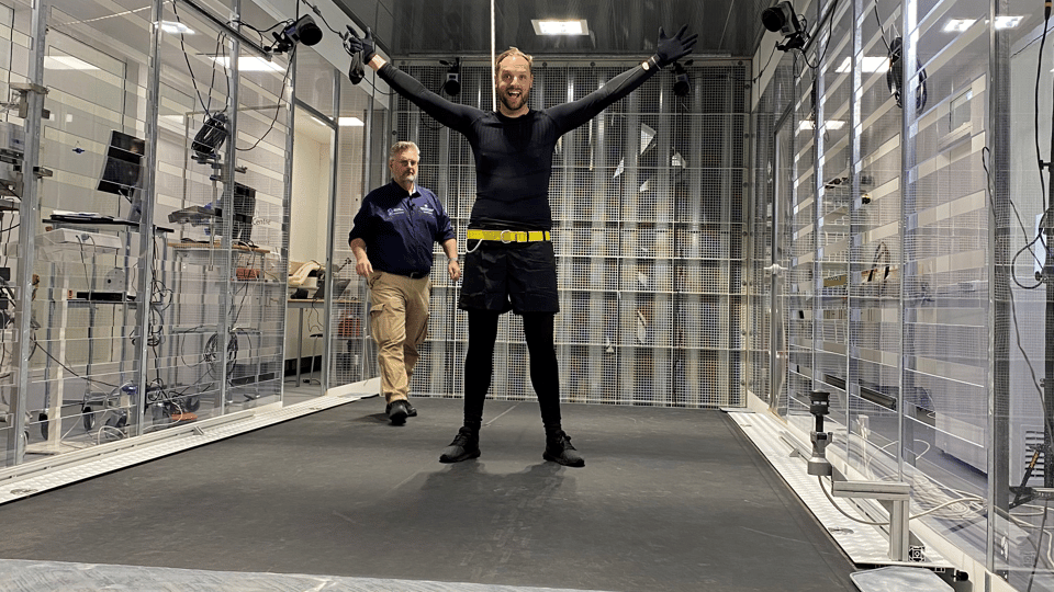 Robin Paulsson i vindtunneln