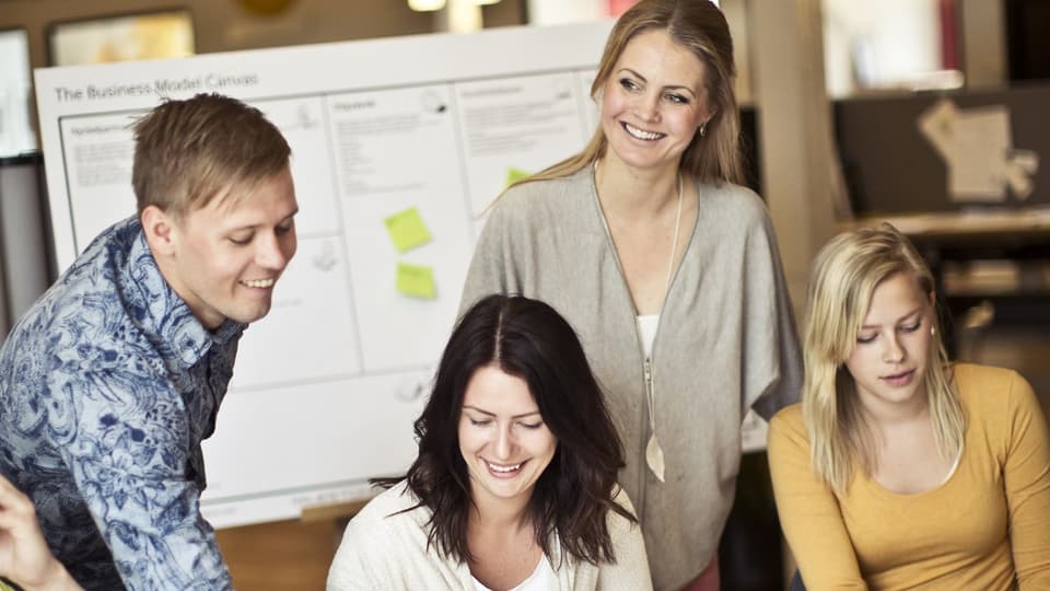 Workshop med studenter i samverkansavdelningens lokaler i Östersund