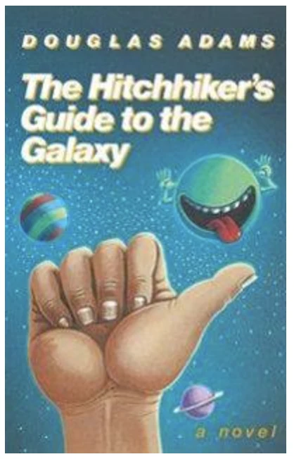 bookcover, a hand and a green alien