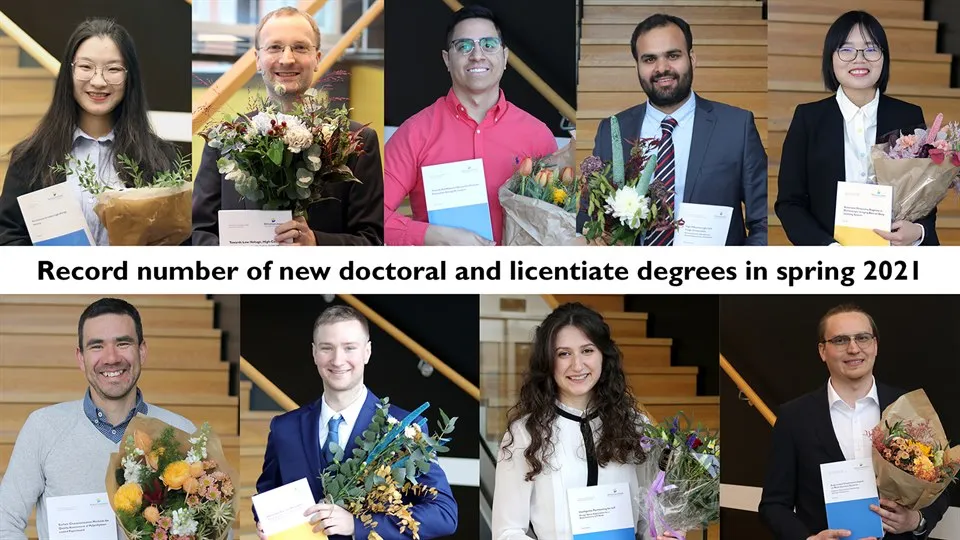 Porträttbilder på alla nya licentiater och doktorer under våren 2021 