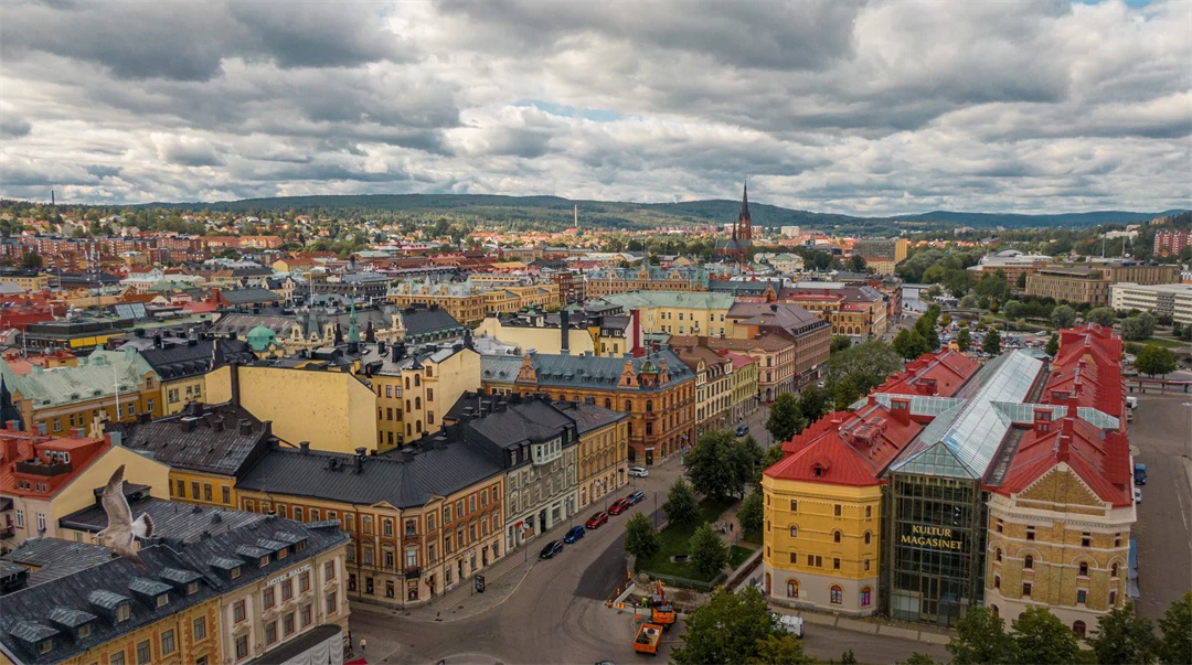 Sundsvall från ovan.