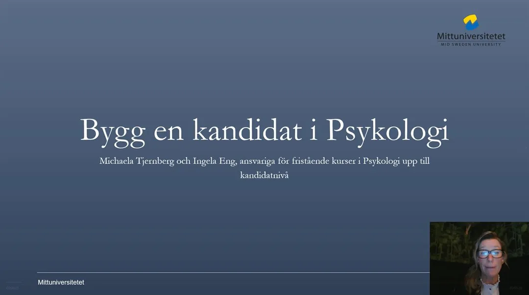 Skärmdump av video: Bygg en kandidat i Psykologi.