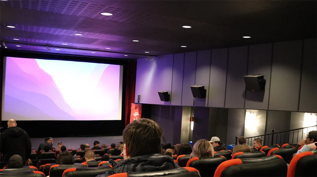 Personer sittandes i en biograf