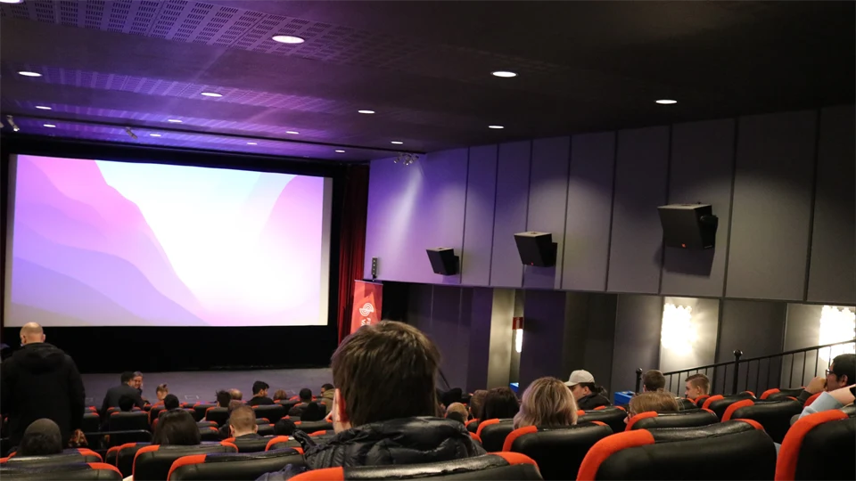 Personer sittandes i en biograf