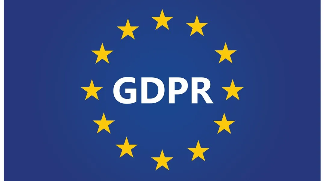 GDPR - General Data Protection Regulation. EU flag with stars