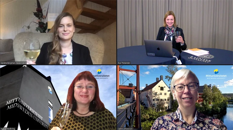 Skål för Sandra som blev godkänd med sin avhandling.