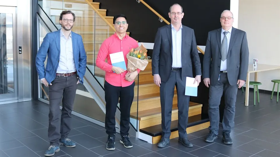 Javier Aranda with his supervisors.