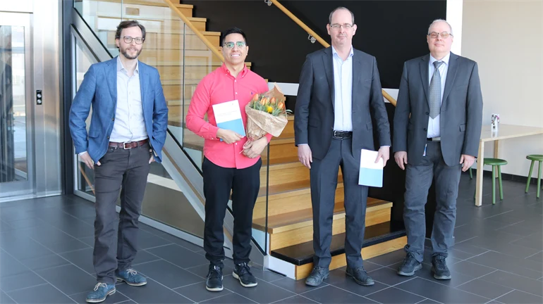 Javier Aranda with his supervisors.