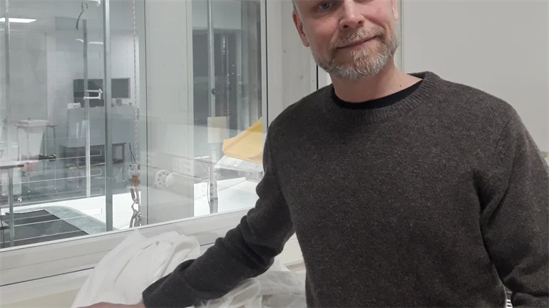 Kristian Luuk i vindtunneln 