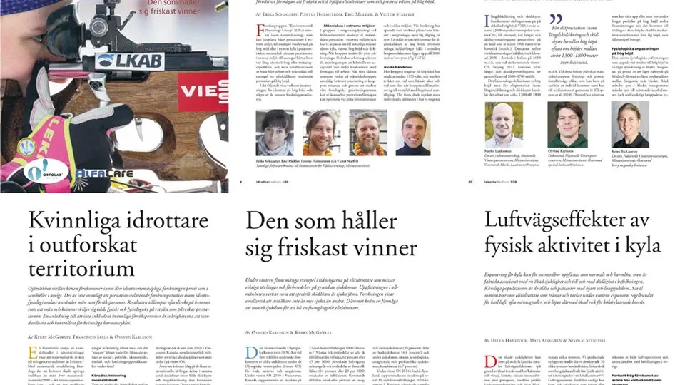 Tidskriftsklipp ur IdrottsMedicin 1-20