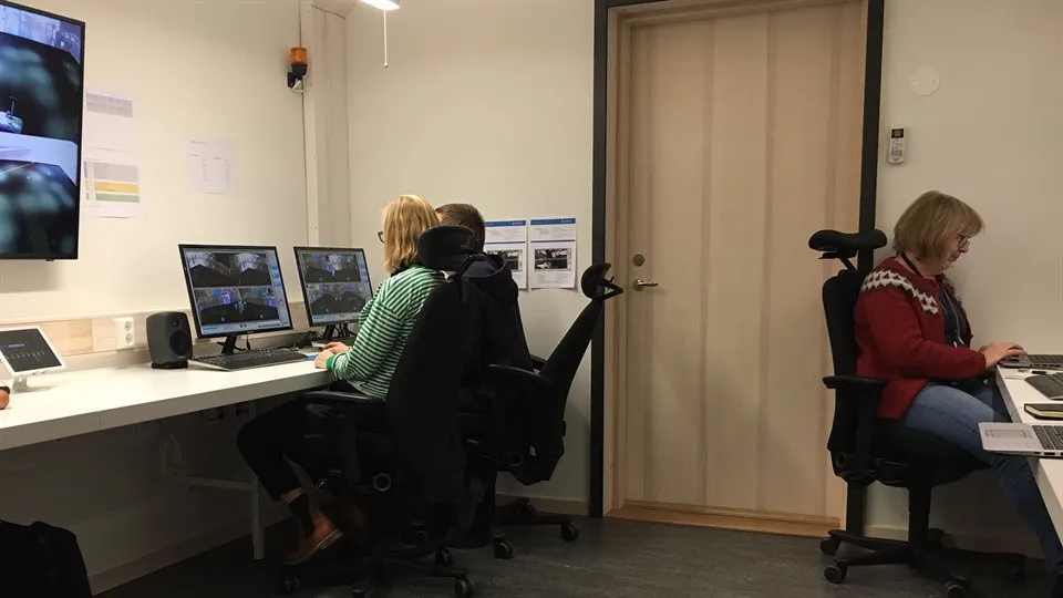 Kontrollrummet i RCR Lab under generaltest