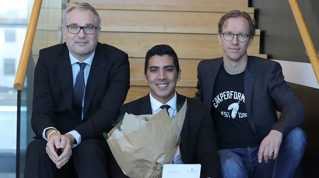 Hossam Farag och handledarna Mikael Gidlund och Patrik Österberg