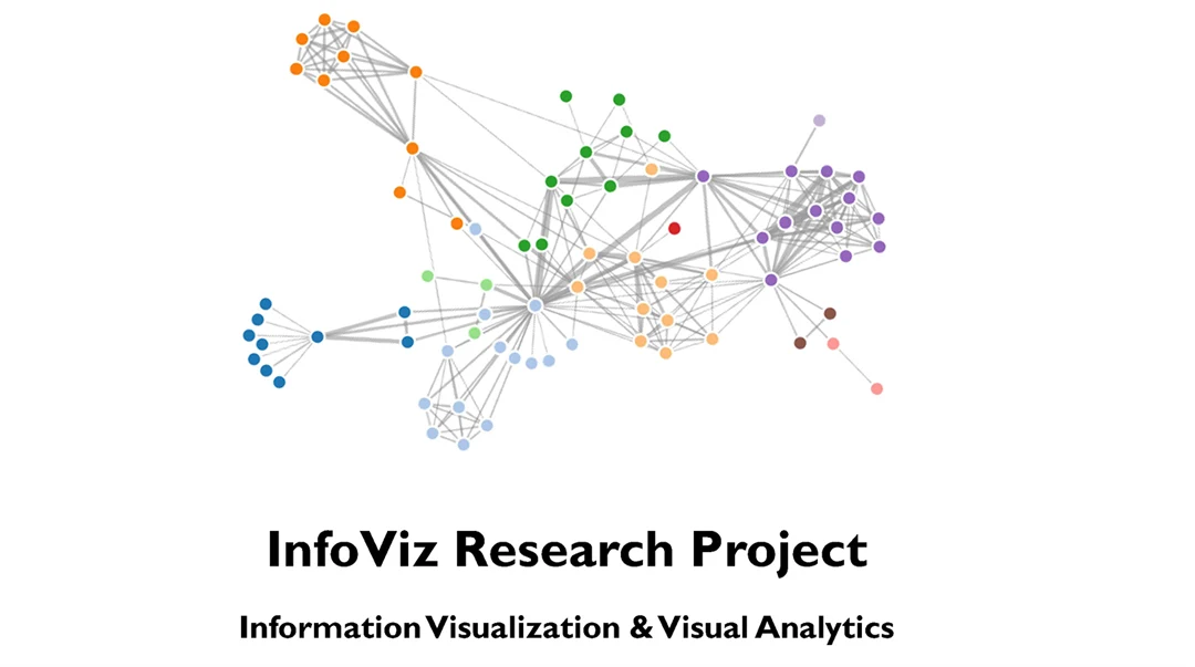 Illustration with colorful dots and gray strokes.