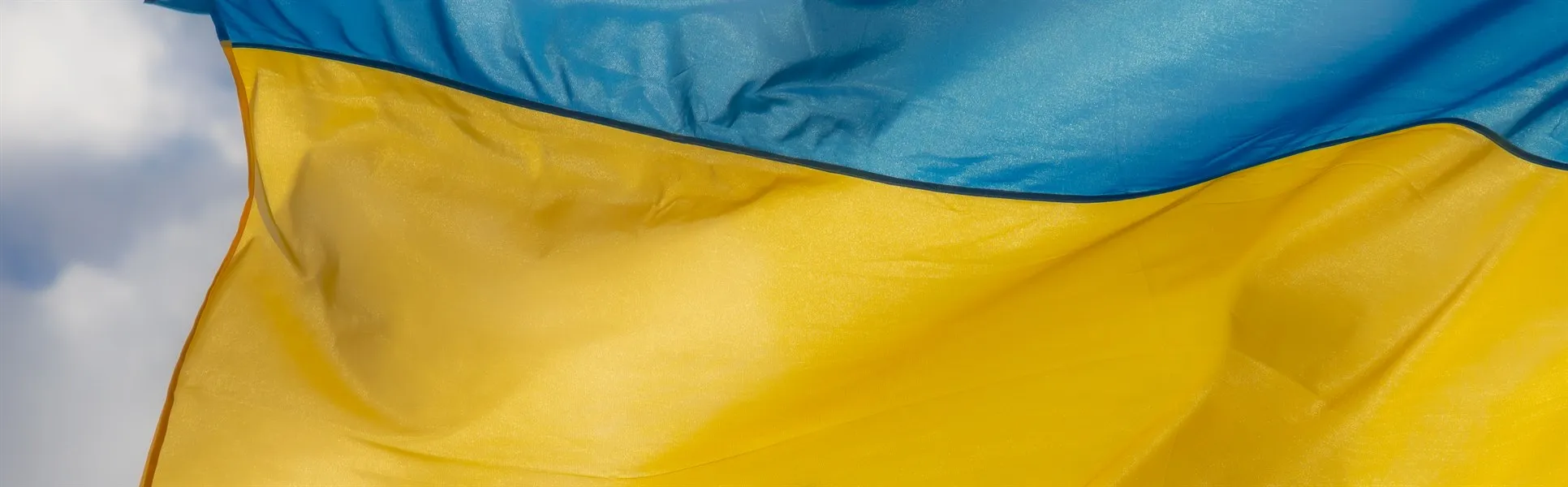 Ukranian flag waving in the wind
