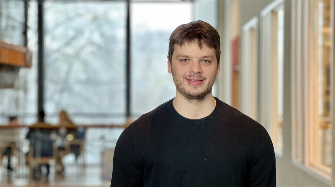 A man with a black shirt