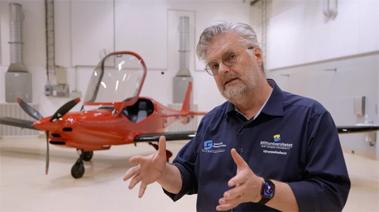 Mikael Bäckström framför flygplan – Green Wing