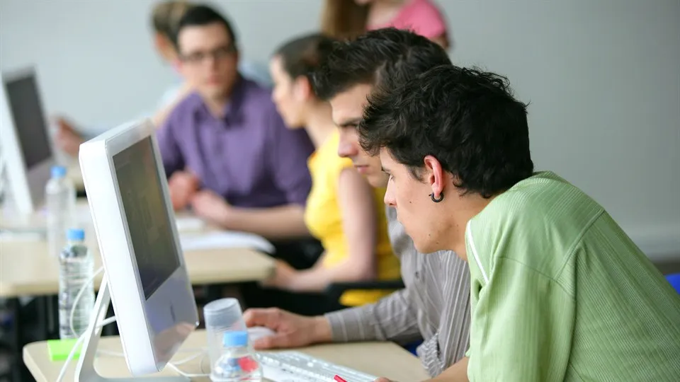 dator, kommunikation, klassrum