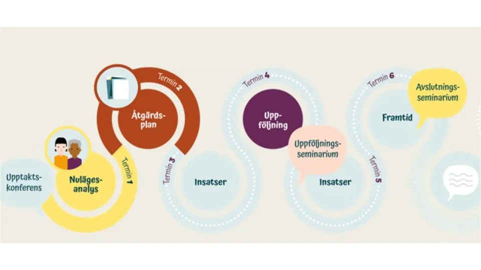 Grafik som beskriver projektets gång